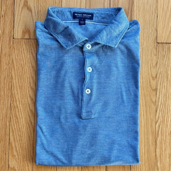 Peter Millar Other - Peter Millar Crown Crafted Men’s Short Sleeve Golf Polo Shirt Large Light Blue
